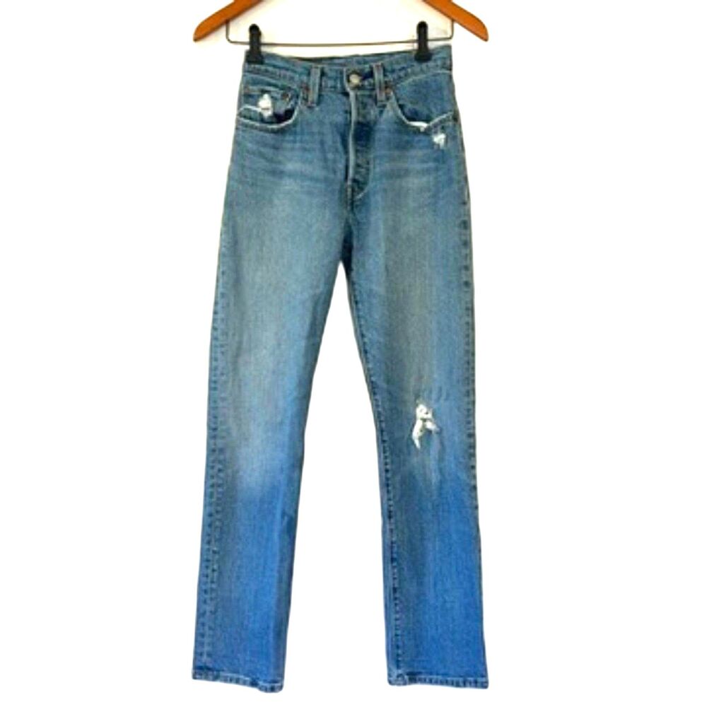 Levi's 501 Jeans Women's 26 x 30 Intentional Distressing Classic Straight Leg